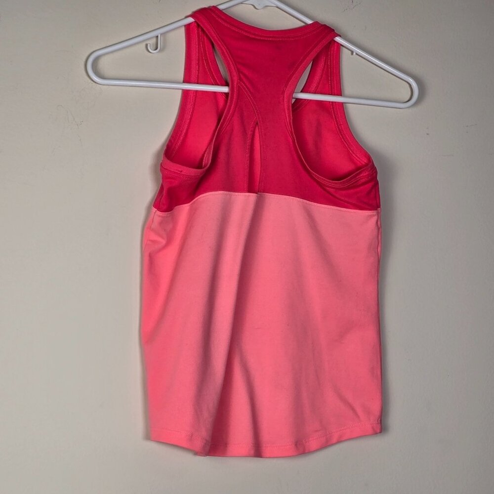 Old Navy Sleeveless Top Girls Large 10/12 Wink Pink Neon Dance Tank Colorblock - Picture 3 of 10
